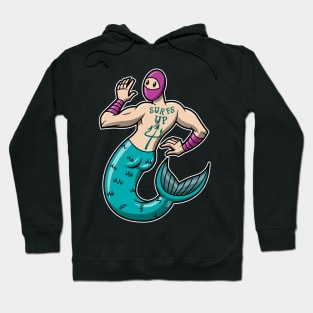 Mermaid Ninja - white boarder Hoodie